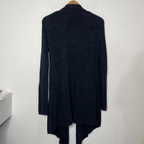 Barefoot Dreams Black Cozy Chic Lite Open Front Cardigan Knit Sweater S/M - Picture 9 of 13